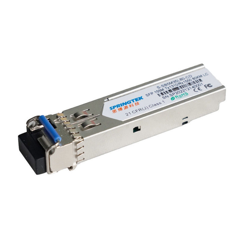 155M BIDI 80km 1310nm/1550nmn Konektor LC DDM WDM Modul Optik Simplex Modul Transceiver SFP