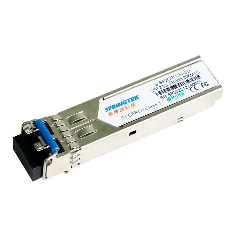 Kompatibel Cisco / Juniper / HP / Arista SMF 2.5G LC 1310nm 20km Dengan Modul Transceiver Optik DDM SFP