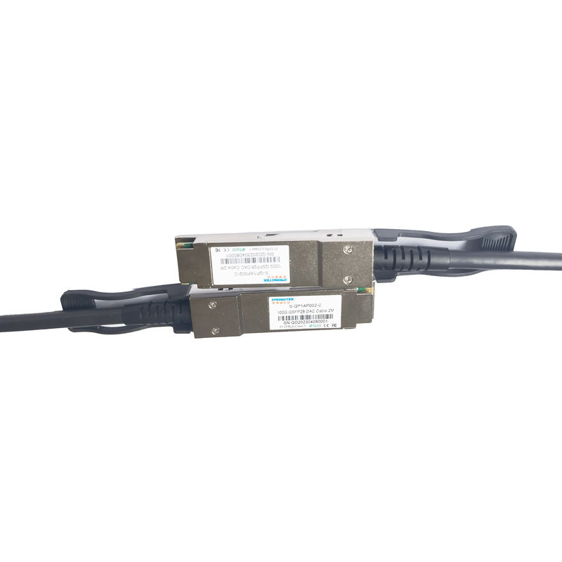 100G Langsung Pasang Kabel Tembaga QSFP28 Ke QSFP28 Kabel DAC 2M Kompatibel Arista Avaya Nokia