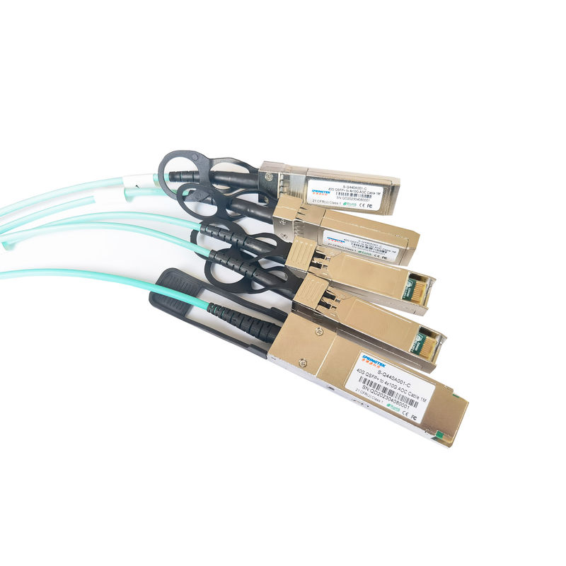 40g Qsfp + Ke 4x10g Sfp + Aoc Breakout Cables 1m 3m 5m 100m Ddm Om3 Fiber Active Optical Transceiver Sfp Aoc Cable