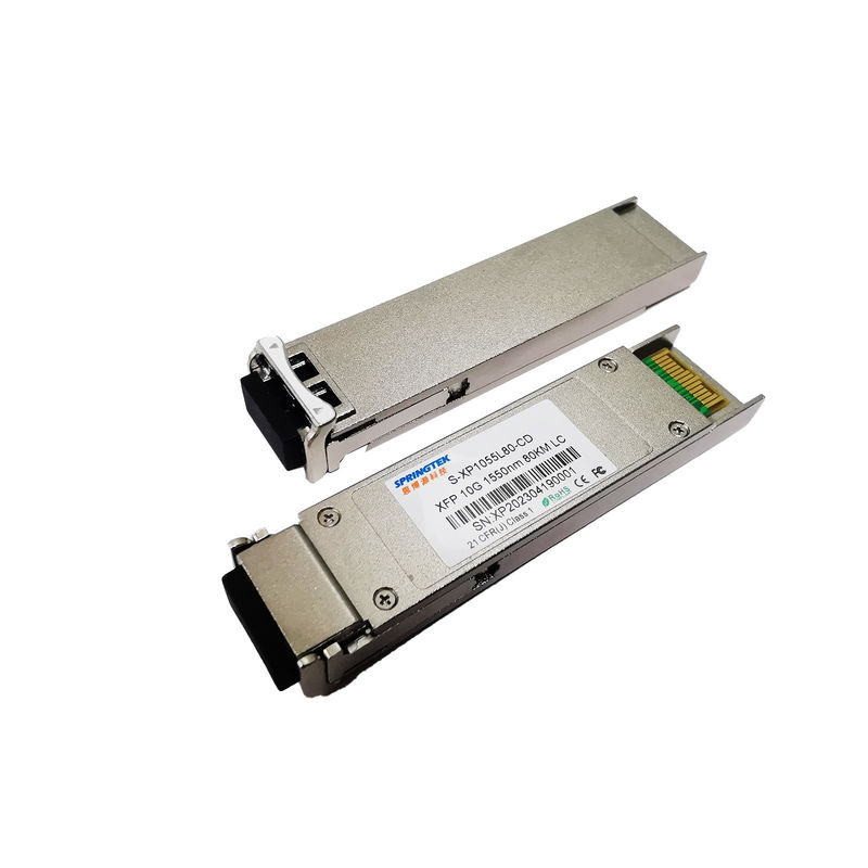 Serat Optik Kompatibel Ethernet LC XFP ZR SMF 10G XFP Transceiver Dual Duplex 80km 1550nm